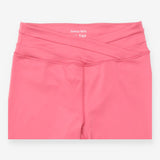 Capri Leggings Pink Twist Wrap Waist