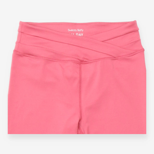 Capri Leggings Pink Twist Wrap Waist