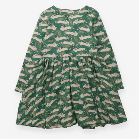 Dress long sleeve green rabbits