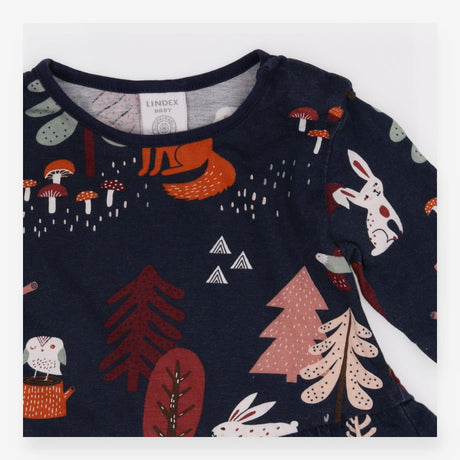 Dress LS jersey blue forest