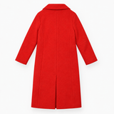 Red Wool Blend Single Breasted Coat