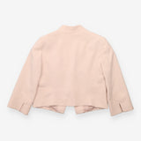 Blush Pink Collarless Tailored Blazer Jacket
