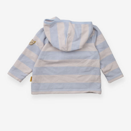 Hoodie large blue white stripes poppers