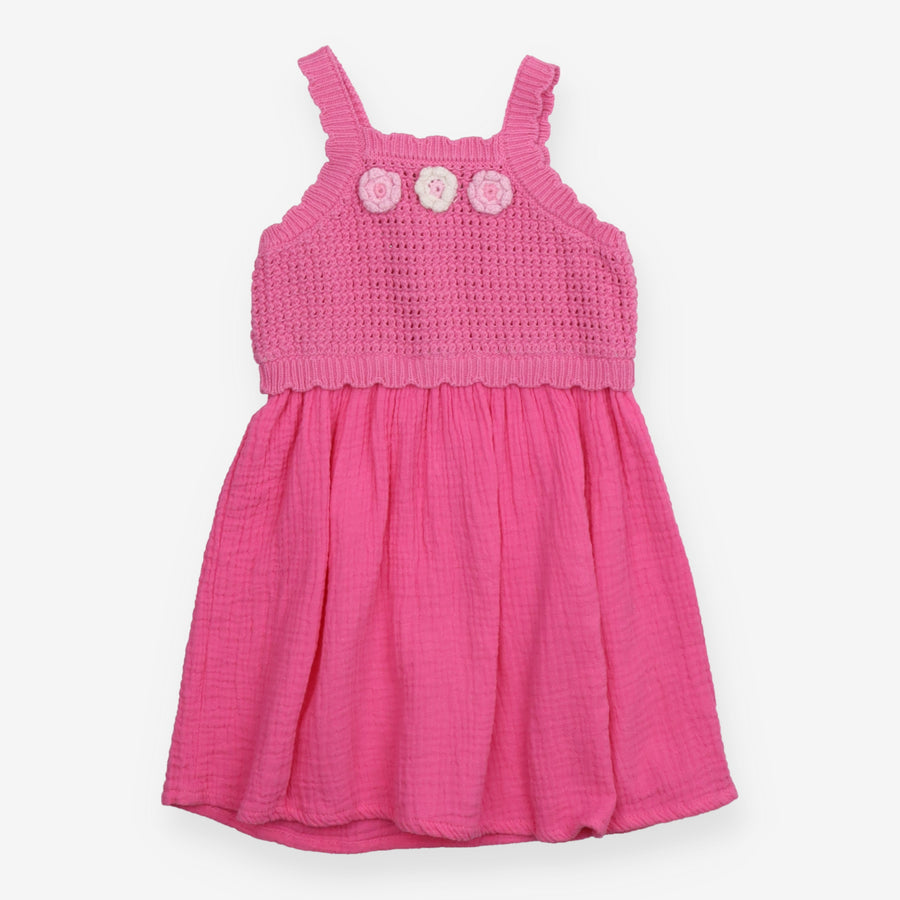 Pink Knit Strappy Dress
