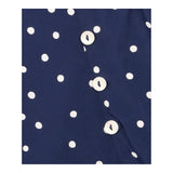 Midi Skirt Polka Dot Button Detail Navy