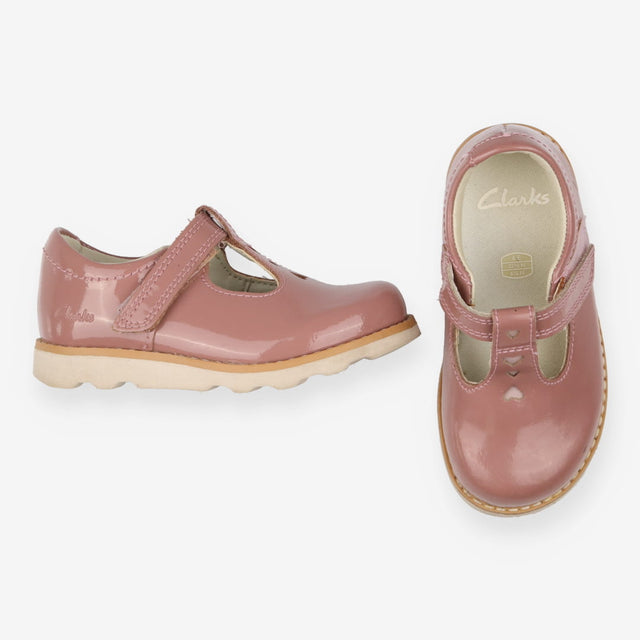 Shoes dusty pink patent velcro hearts