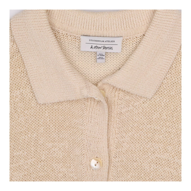 & Other Stories Cream Collared Sleeveless Knit Top