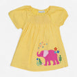 Dress Yellow with Applique Elephant