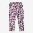 Navy Floral Print Slim Leg Trousers