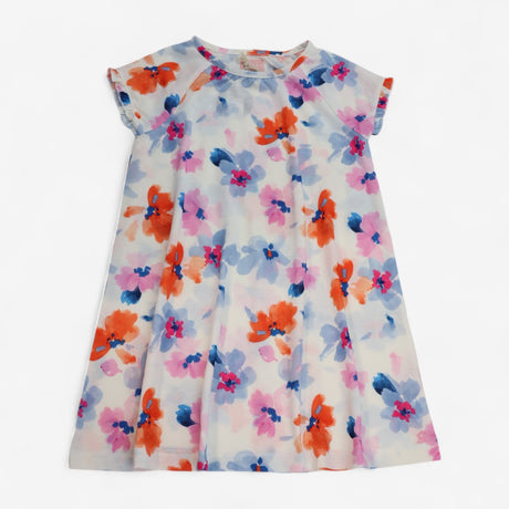 Nightie White with Floral Print
