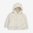 Coat cream fur with hood and ears 