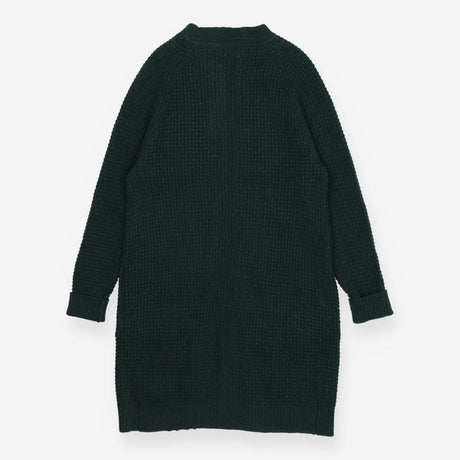 Sadie Longline Edge To Edge Green Knitted Cardigan