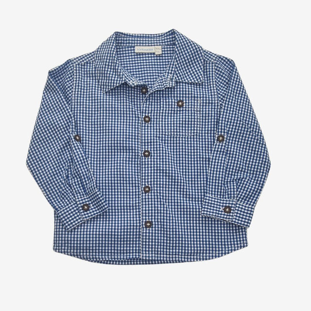Blue and White Check Shirt