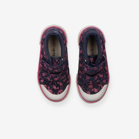 Canvas Trainer Navy with Pink Flamingos
