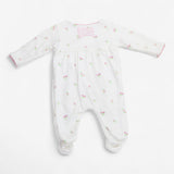 Sleepsuit Wrap over Pink Flowers and Bow