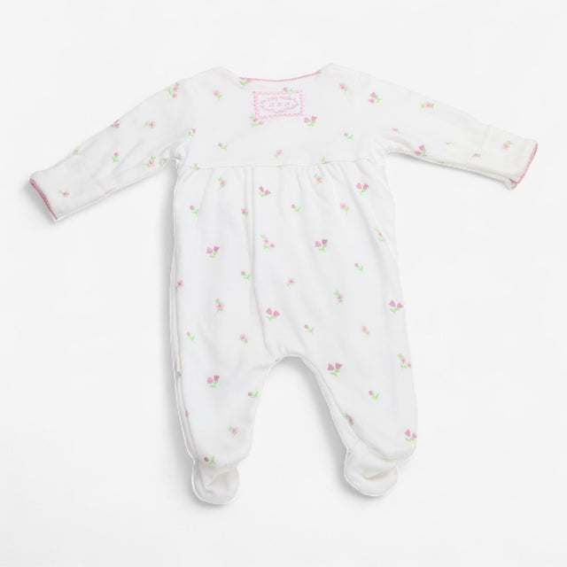 Sleepsuit Wrap over Pink Flowers and Bow