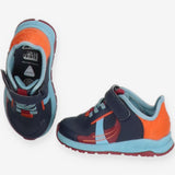 Navy Velcro Trainers Red Sole 