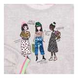 Jersey Sweater Grey ''Girls Unite'' Applique