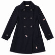 Double Breasted Pea Coat Black Wool Blend