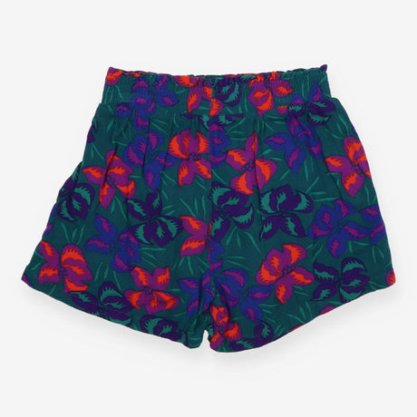 Shorts Dark Green with Purple Flowers
