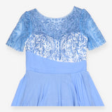 Pale Blue Embroidered Beaded Chiffon Maxi Occasion