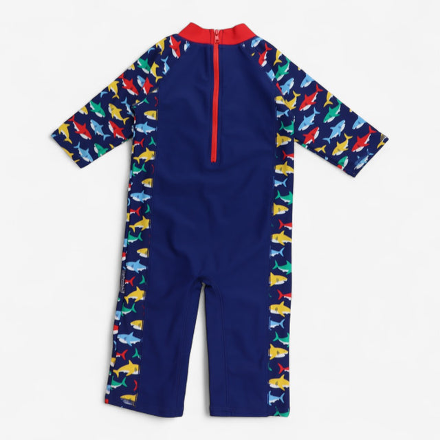 Swimsuit full  navy sharks 