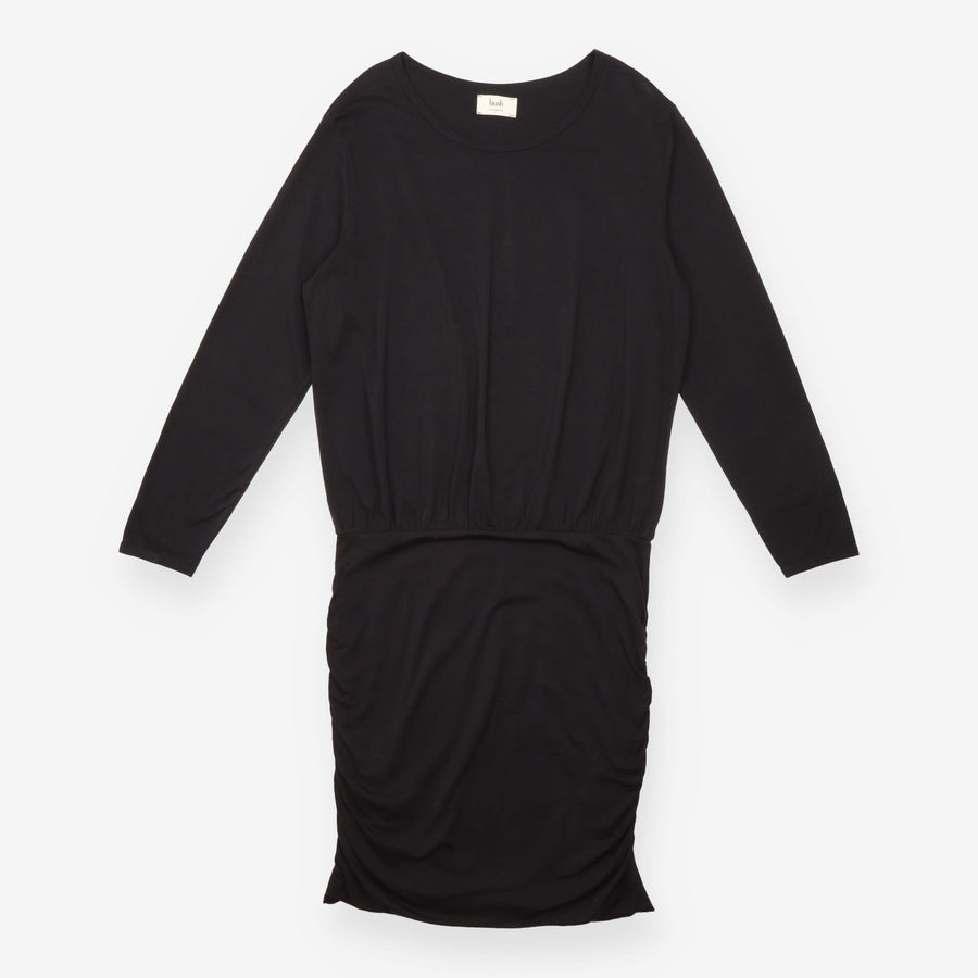 Dress Black Jersey Long Sleeve Midi
