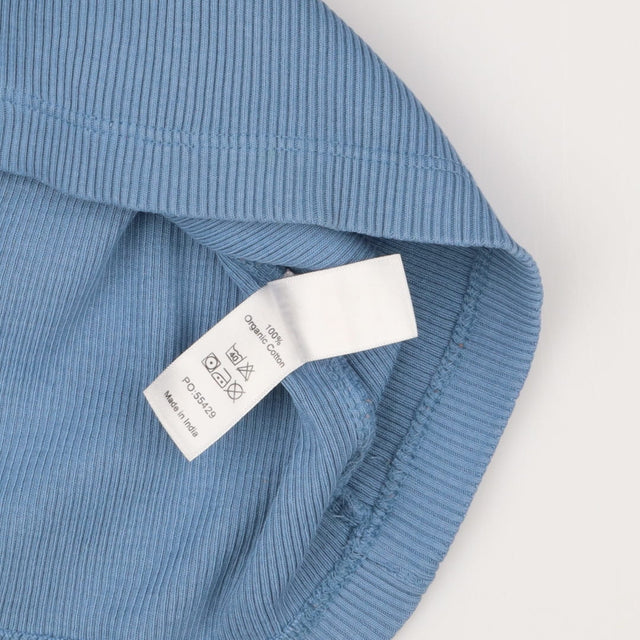 Chalk Blue Ribbed long sleeve Tee