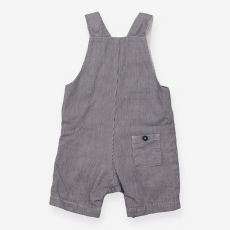 Blue Striped Dungarees with Blue Buttons