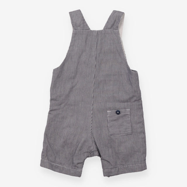 Blue Striped Dungarees with Blue Buttons