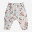 Trousers Paperbag Waist Blue Stripe with Pink Rose