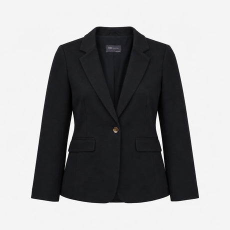 Dark Navy Blue Waffle Textured Cotton Blend Single