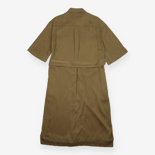 Midi Utility Dress Dark Khaki Lyocell Belted