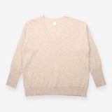 Jumper Taupe Pure Cashmere V-Neck Relaxed Fit