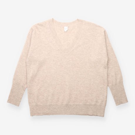 Jumper Taupe Pure Cashmere V-Neck Relaxed Fit