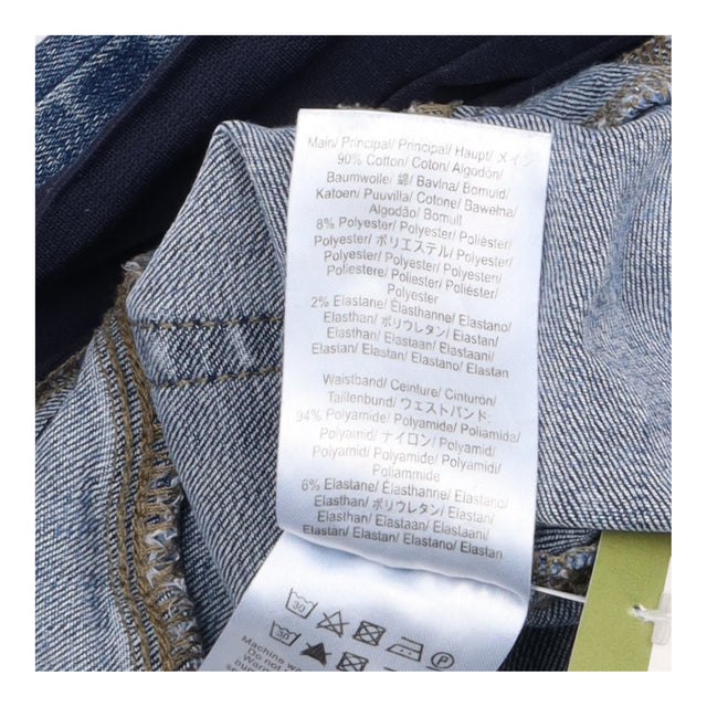 Mid Blue Wash Over Bump Stretch Denim Slim Leg Mat