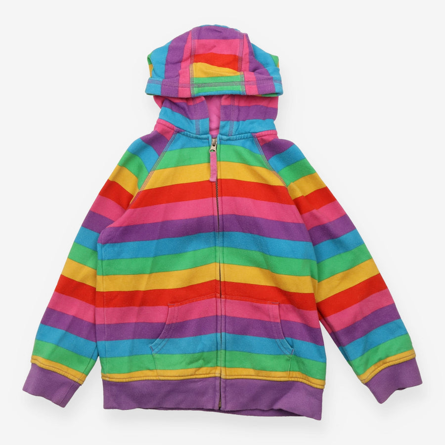 Rainbow striped zip up hoodie