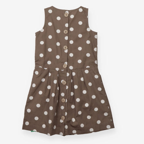 Dress sleeveless brown white spot