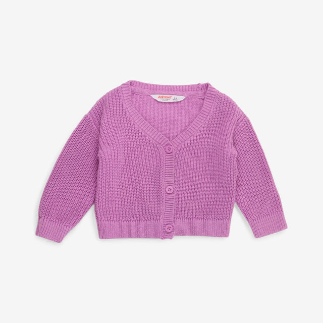 Purple chunky knit cardigan