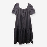 Black Broderie Anglaise Tiered Midi Summer Dress