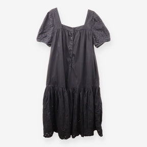 Black Broderie Anglaise Tiered Midi Summer Dress