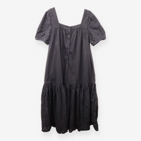 Black Broderie Anglaise Tiered Midi Summer Dress