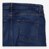 Straight Jeans Mid Blue Stretch Short Length