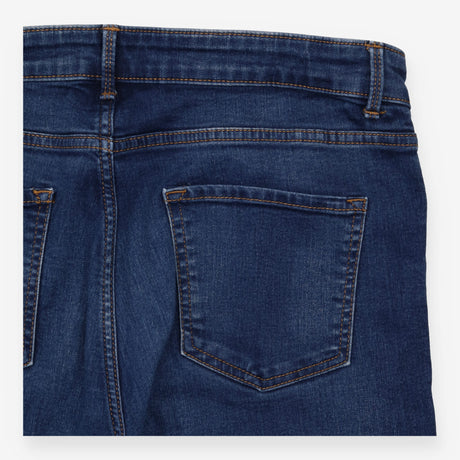 Straight Jeans Mid Blue Stretch Short Length