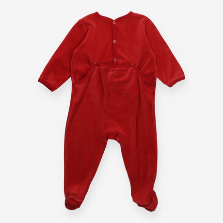 Red Velour Romper Ma Petite Marmotte