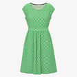 Dress Green White Leaf Print Short Sleeve Midi