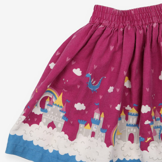 Skirt Pink with Castle on a cloud