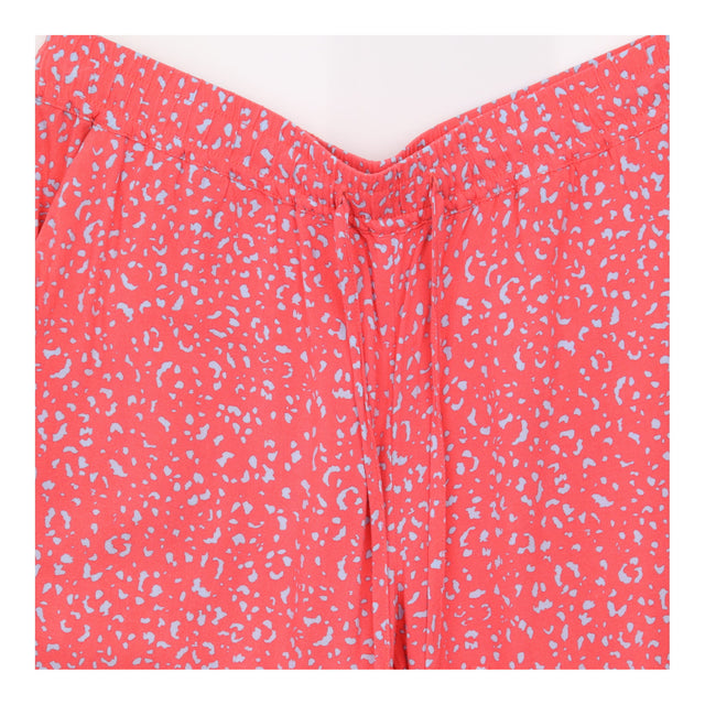 Bright Coral Harem Trousers with Grey Animal Print