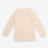 Tee LS cream high neck waffle
