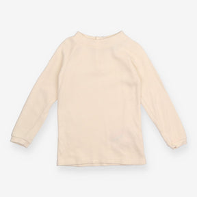Tee LS cream high neck waffle